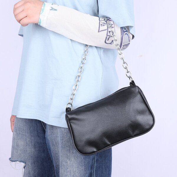 

Minimalist Chain Shoulder Bag, Black