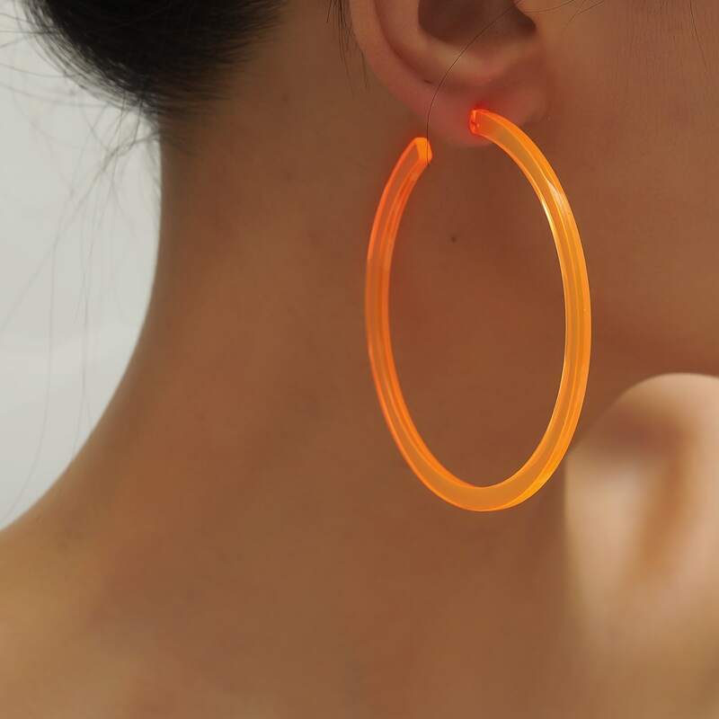 

Minimalist Hoop Earrings, Orange