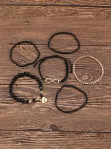 6pcs Rhinestone Decor Bracelet