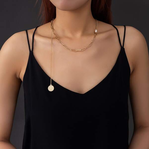 

Pearl Detail Necklace, Gold