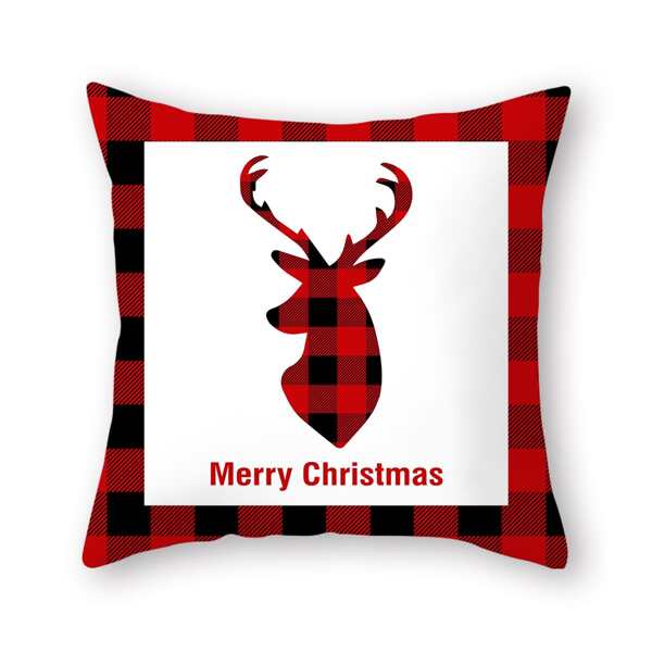 

Christmas Deer Print Cushion Cover Without Filler, Multicolor