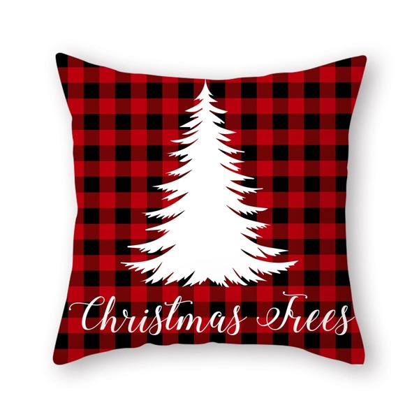 

Christmas Tree Print Cushion Cover Without Filler, Multicolor
