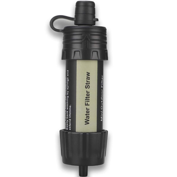 

1pc Outdoor Water Filter Straw, Black
