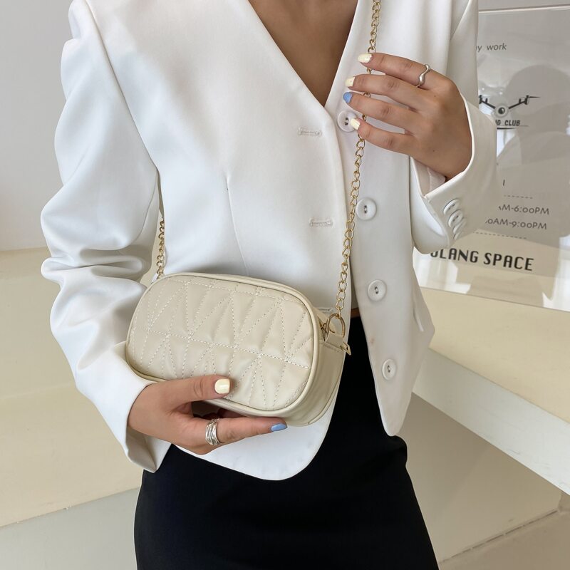 

Minimalist Quilted Crossbody Bag, Beige