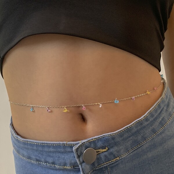 

Heart Charm Waist Chain, Silver