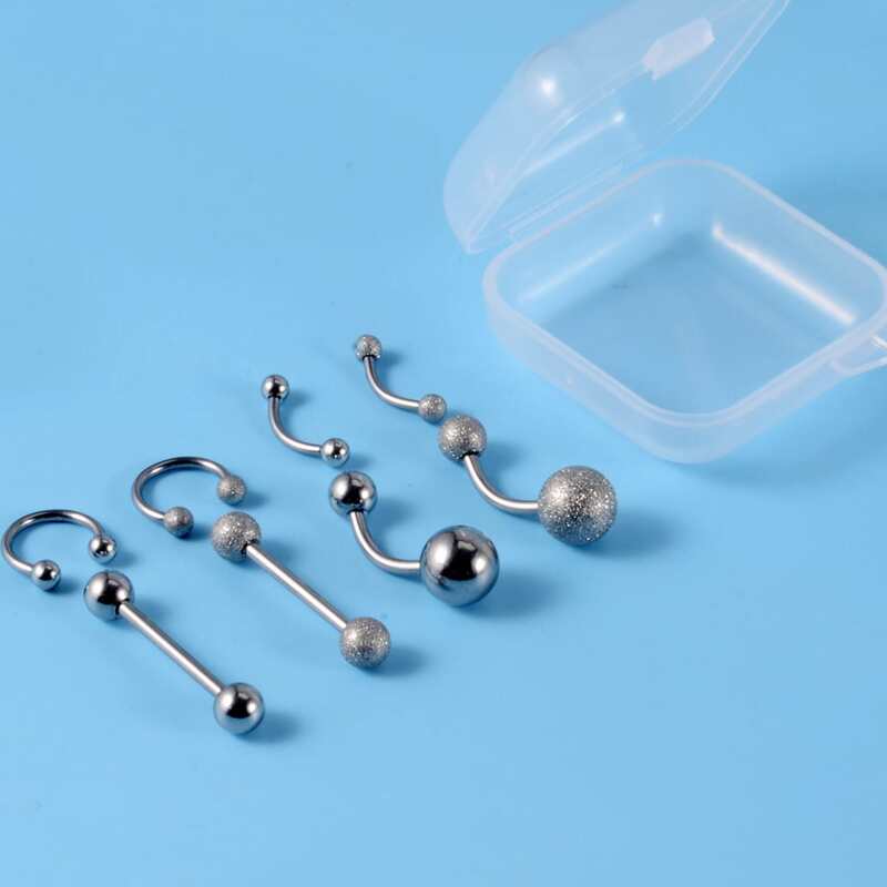 

8pcs Guys Stainless Steel Body Jewelry, Silver