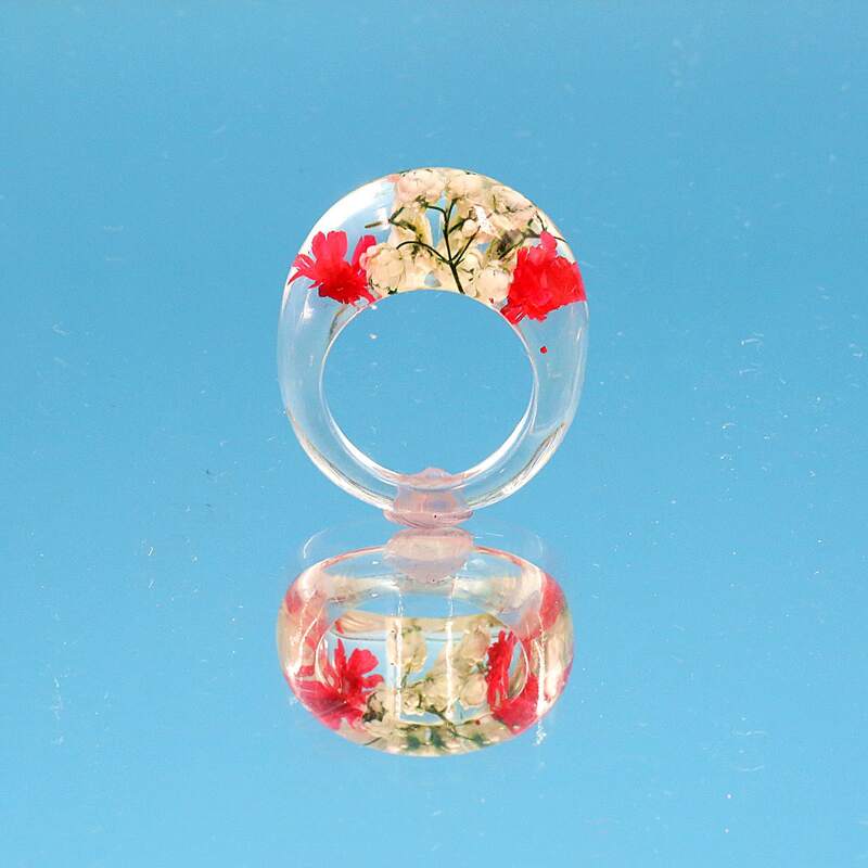 

1pc Flower Resin Ring, Multicolor