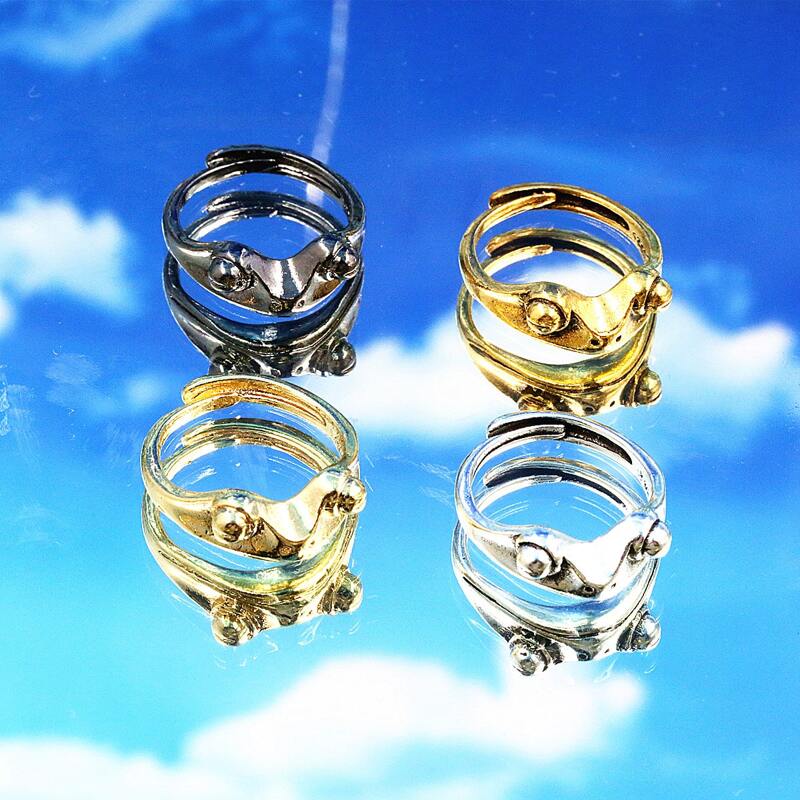 

4pcs Frog Design Ring, Multicolor
