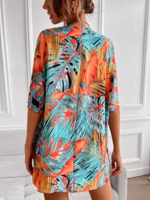 Kimono con estampado tropical - Multicolor - Ver 2