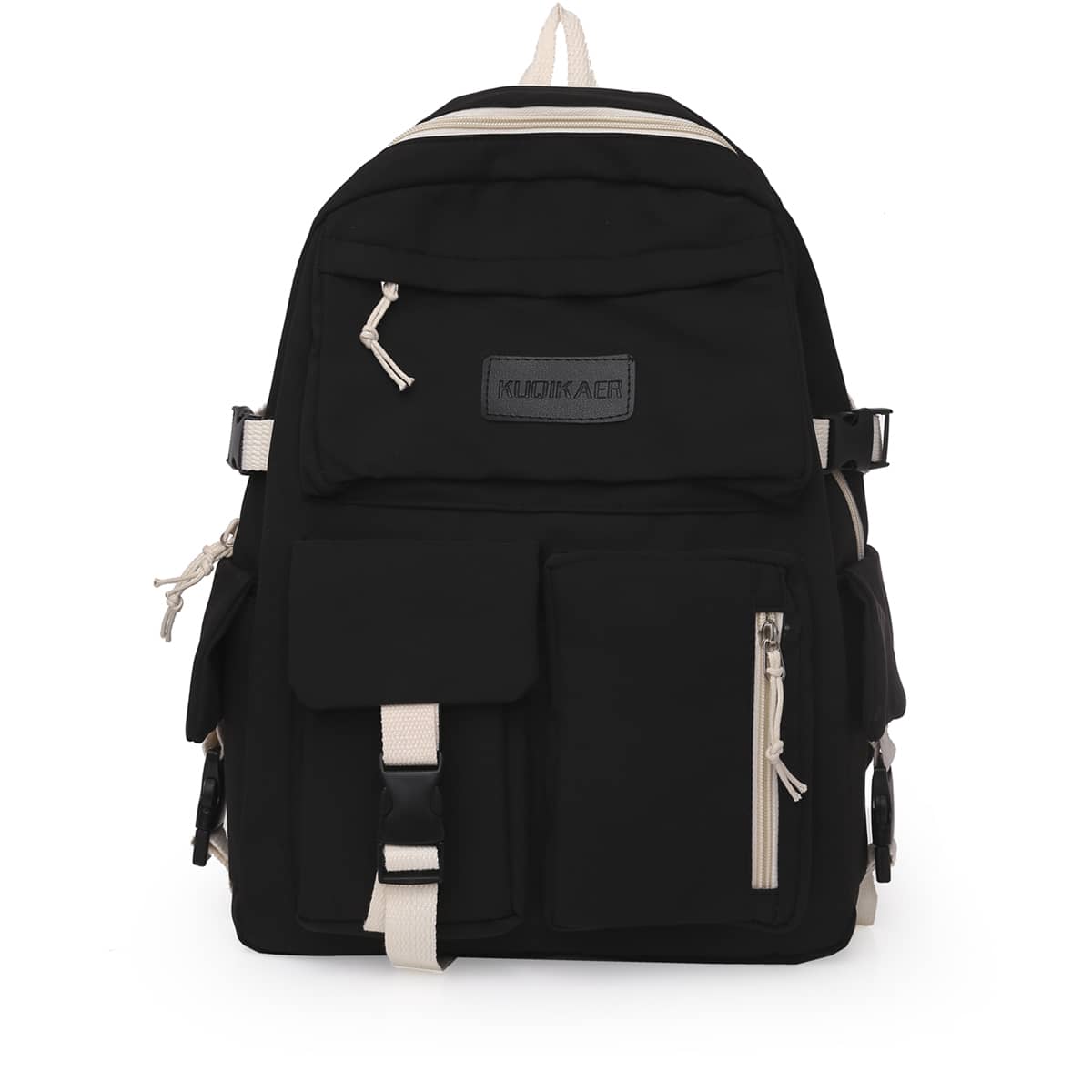 

Knot & Buckle Decor Backpack, Black