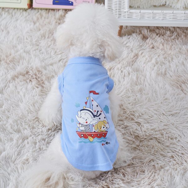 

Cartoon Graphic Pet Tee, Multicolor