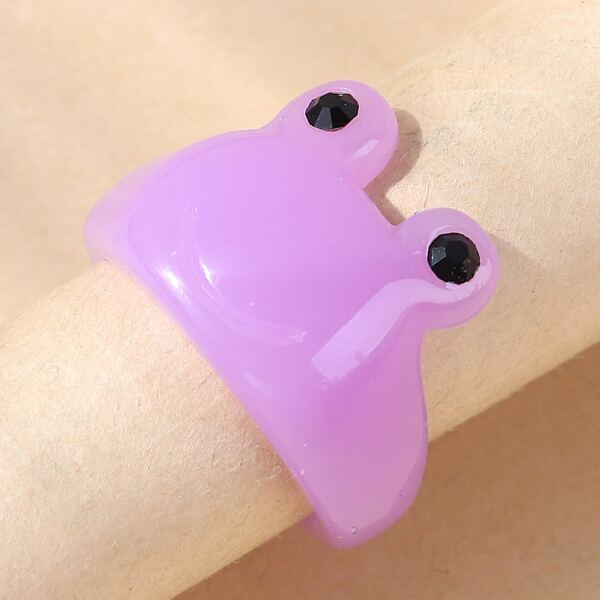 

Girls Cartoon Frog Design Ring, Purple