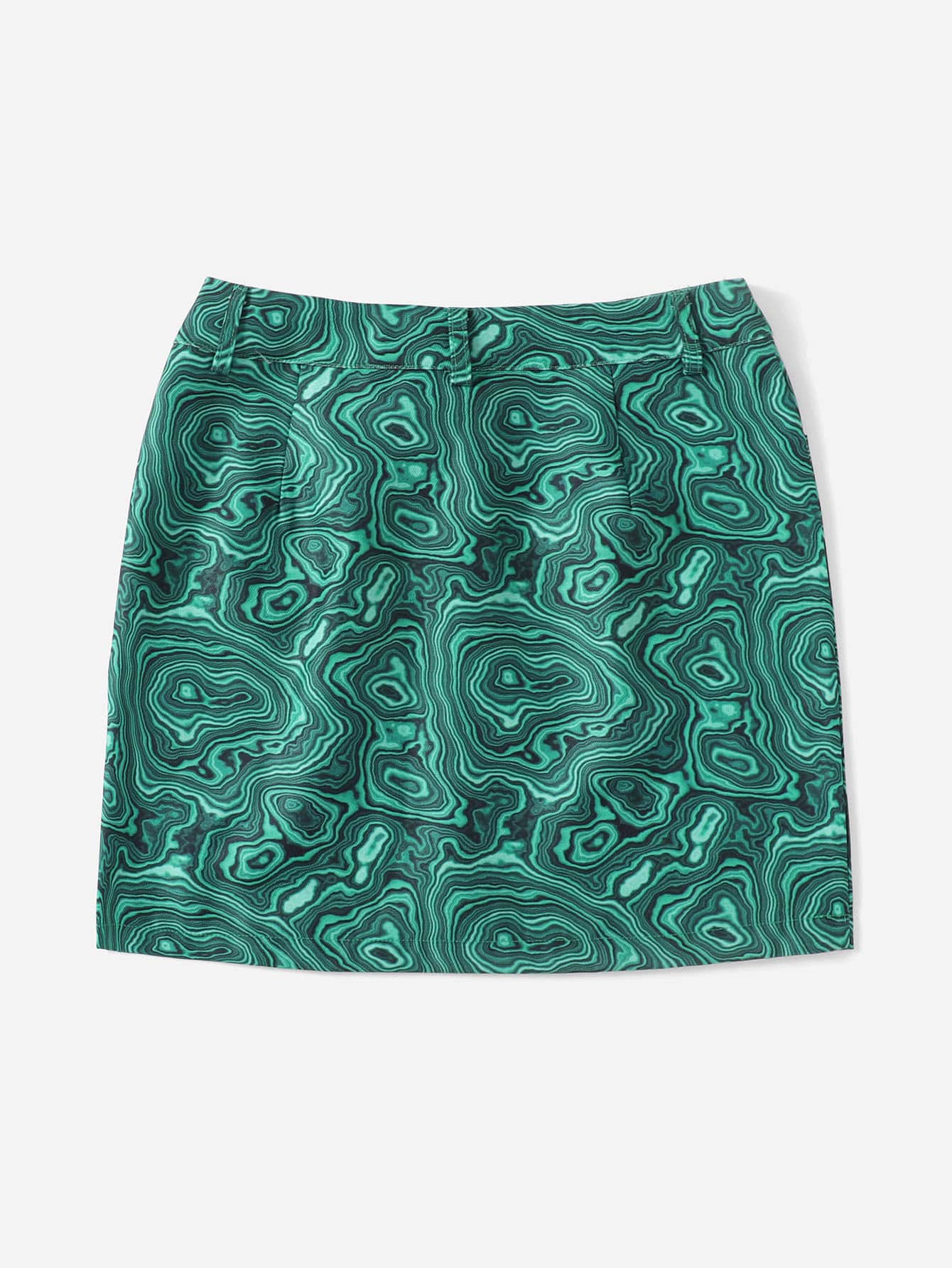 Allover Print Straight Skirt