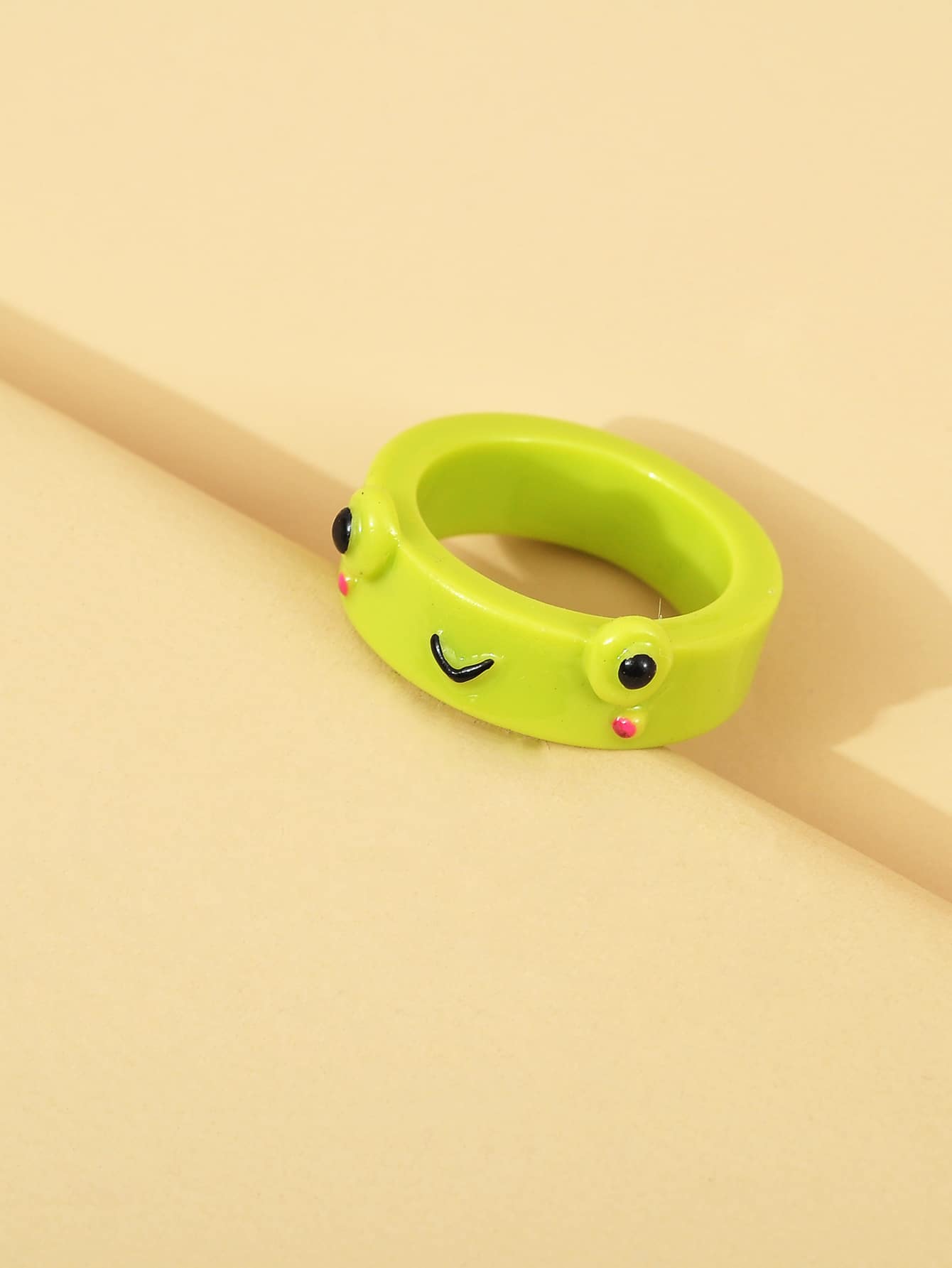 Nhẫn thiết kế hoạt hình chú ếch - màu xanh lá - Xem 1