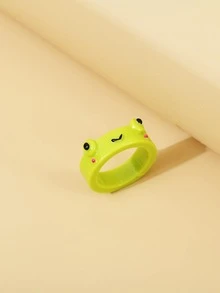 Nhẫn thiết kế hoạt hình chú ếch - màu xanh lá - Xem 2