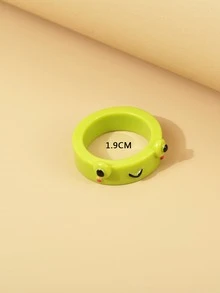 Nhẫn thiết kế hoạt hình chú ếch - màu xanh lá - Xem 3