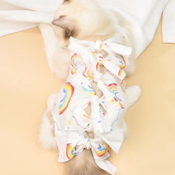 

Rainbow Print Pet Recovery Suits, Multicolor
