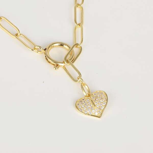 

18K Gold Plated Heart Decor Necklace