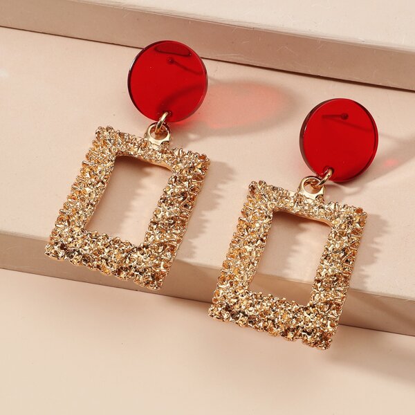 

Geometric Drop Earrings, Gold
