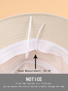 Sombrero cubo con diseño de etiqueta con letra - Beis - Ver 4