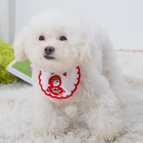 

Cartoon Embroidery Pet Bib, Multicolor