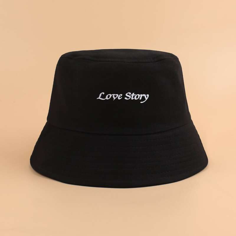 

Letter Graphic Bucket Hat, Black