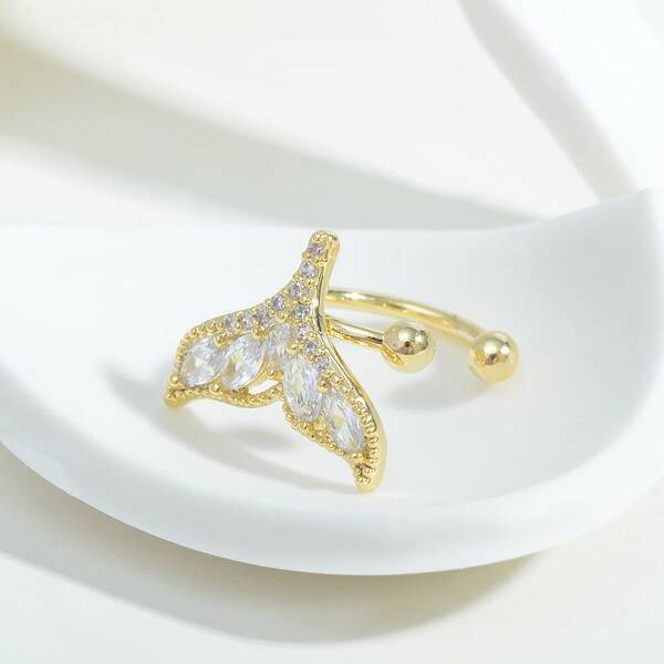 

1pc 14K Gold Plated Fish Tail Decor Ear Cuff
