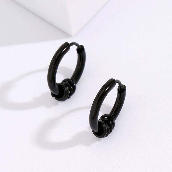 

Stainless Steel Earrings, Black