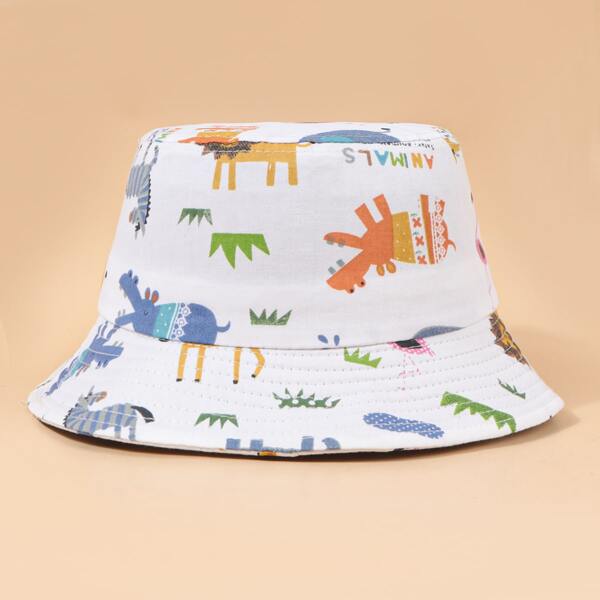 

Toddler Kids Cartoon Graphic Bucket Hat, White