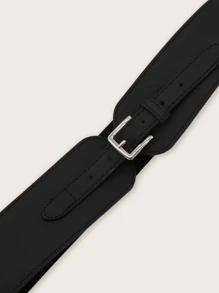 Metal Buckle Wide Belt Halloween Summer, School - Black - View 4