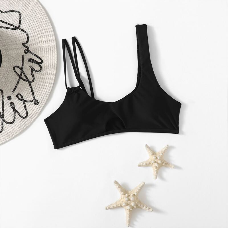 

Solid Bikini Top, Black