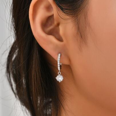 Rhinestone Decor Earrings