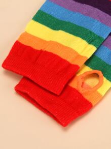 Rainbow Stripe Print Arm Sleevesy2k