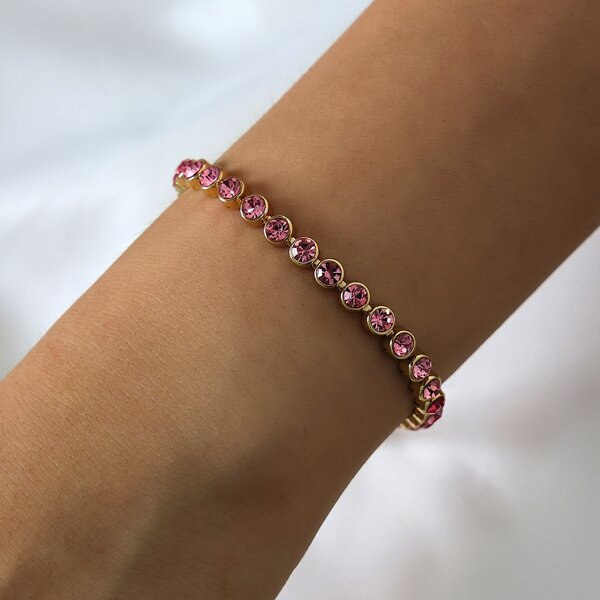 

Rhinestone Decor Bracelet, Gold