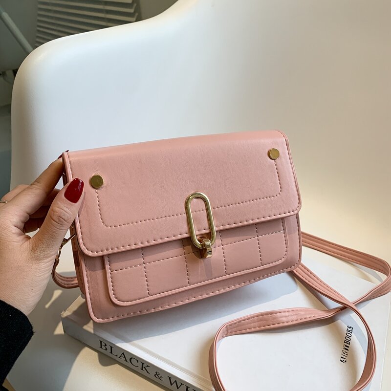 

Quilted Flap Crossbody Bag, Pink