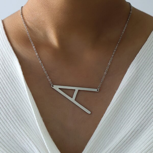 

Letter Pendant Necklace, Silver