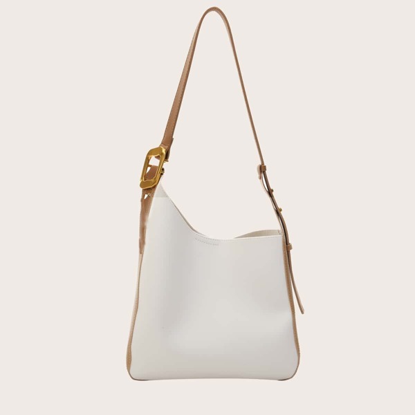 

Contrast Binding Shoulder Bag, White