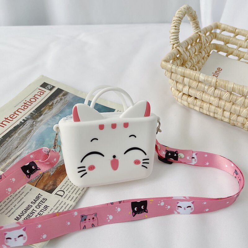 

Cartoon Graphic Satchel Bag, White