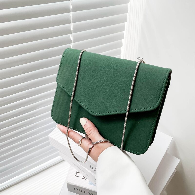 

Minimalist Flap Crossbody Bag, Green