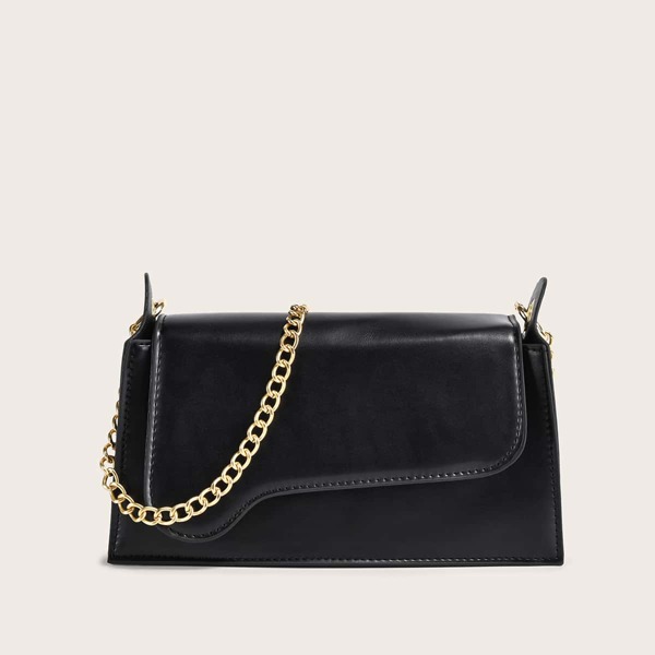 

Minimalist Flap Square Bag, Black