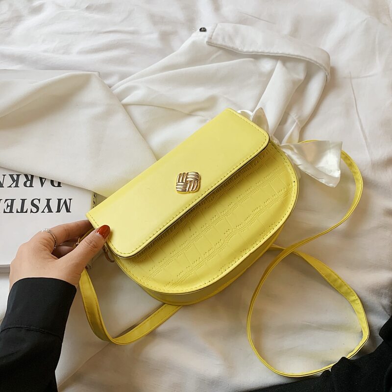 

Croc Embossed Crossbody Bag, Yellow