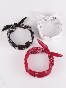 3 piezas Bandas de cabeza con estampado cachemira lindas - Multicolor - Ver 3