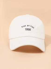 Mũ bóng chày thêu chữ nam thông thường - trắng - Xem 1