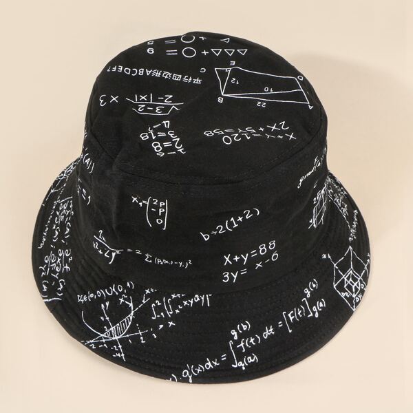 

Letter & Number Graphic Bucket Hat, Black