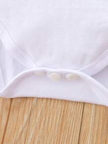 Baby Boy Bow Tie Polo Neck Bodysuit With Suspender Shorts - Multicolor - View 6
