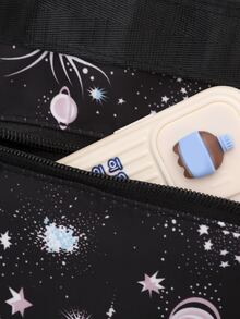 Niñas Mochila clásica con patrón de galaxia - Negro - Ver 7