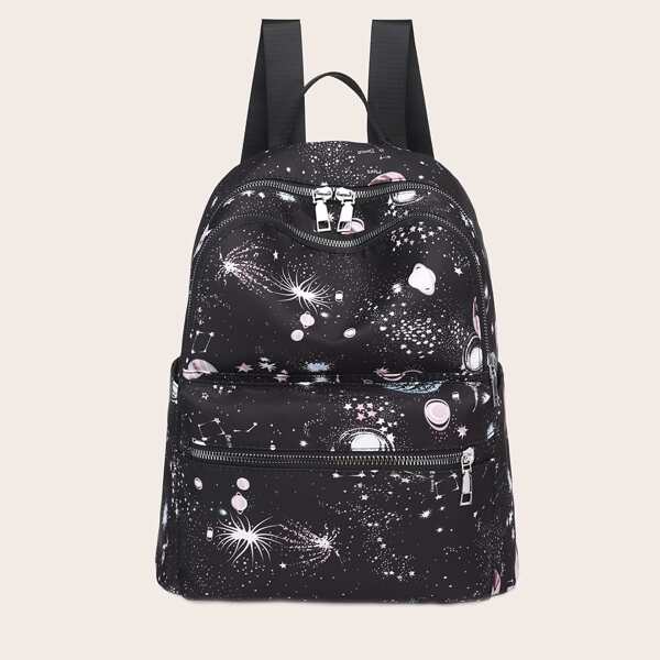 

Girls Galaxy Pattern Classic Backpack, Black