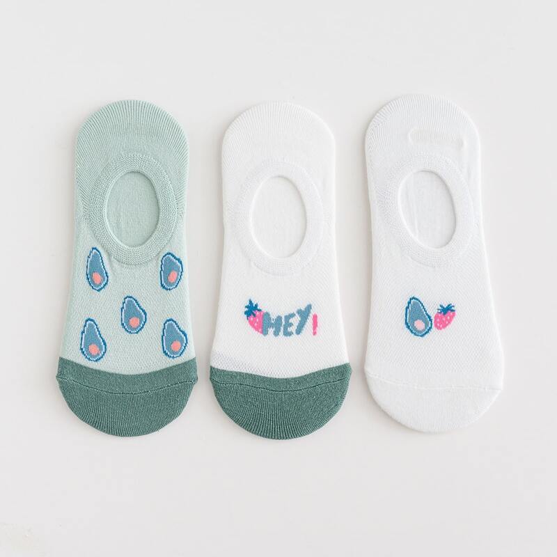

3pairs Fruit Pattern Invisible Socks, Multicolor