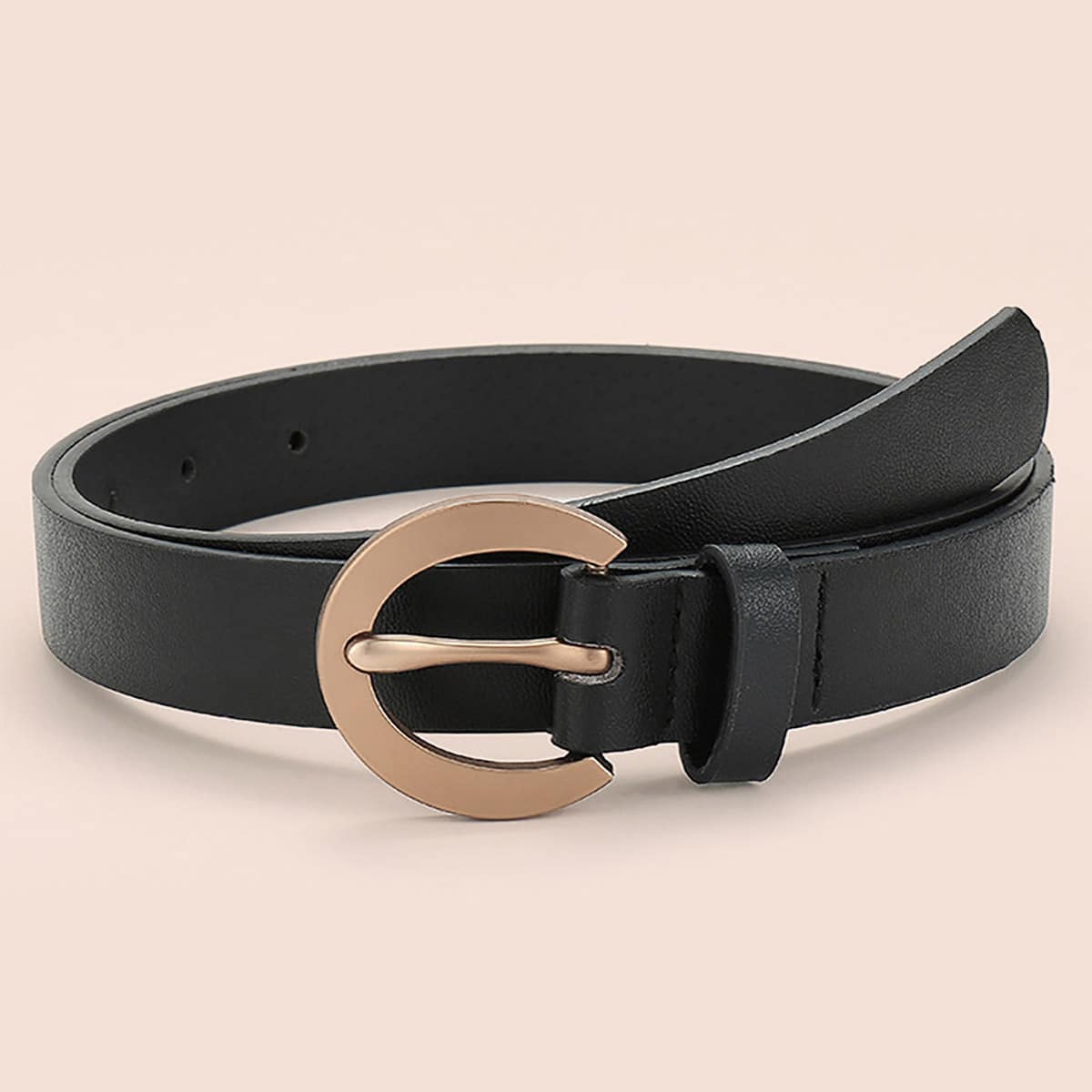 

Solid Buckle Belt, Black