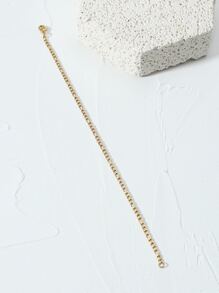 1pc Men's Stainless Steel Simple Bracelet - Yellow Gold - View 2